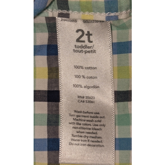 5/$25 Carter's Boys Button Down Plaid Shirt 2T - Picture 3 of 4